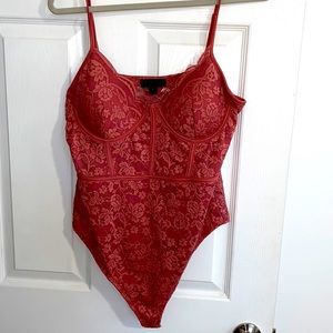 Old pink lace bodysuit